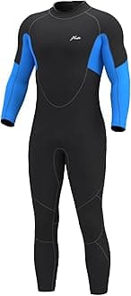 Hevto Men Wetsuit 5/4/3/2mm Neoprene Full Wet Suit in Cold Water for Scuba Diving Surfing Swimming for Water Sports