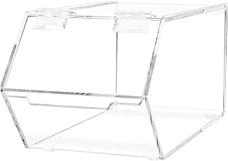 Food Storage Bin with Hinged Lid for Ice Cream Toppings 5" x 11" Candies Nuts Granola Cereal Clear Acrylic Dispenser No Assembly by Marketing Holders