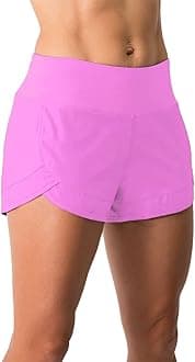 Tough Mode Womens 3'' Lightweight Running WOD Volleyball Shorts Workout Mesh Liner Zip Pocket'