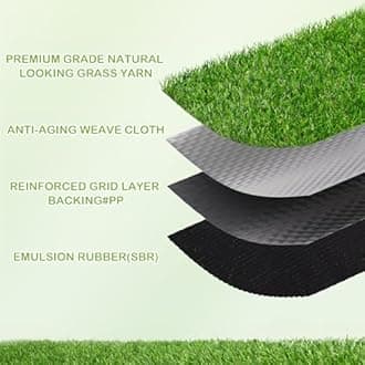 Artificial Turf Grass 13 FT × 72 FT, Realistic Fake Grass Rug with Drainage, 0.8" Height Outdoor Indoor Synthetic Grass Carpet Mat for Dogs, Balcony, Patio, Backyard, Customized