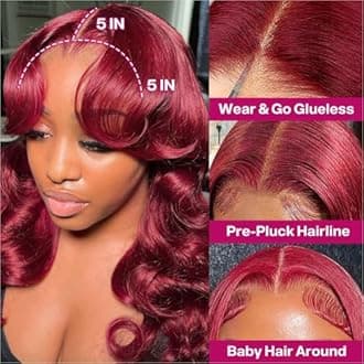 Ailwelia 99j Burgundy Body Wave 5x5 Bob Wig Human Hair 200% Density Wear And Go Glueless Bob Wig Human Hair Short Glueless Wigs Human Hair Wigs For Black Women Hd Lace Closure Wigs 12 Inch