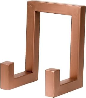 Red Co. 8” Tall Industrial-Style Metal Photo Frame Holder & Plate Display Stand Easel, Matte Copper