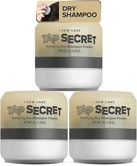 Biotin Clarifying Dry Shampoo - Tap Secret Original Trio set | Strengthening & Volumizing, Powder Type, Refillable, Travel size, Non-aerosol, Brunette, Korean Ginseng, 0.24 Oz x 3ea