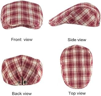 LADYBRO 2Pack Unisex Flat Cap Newsboy Hats for Men Women, Scally Cap Summer Hat for Golf