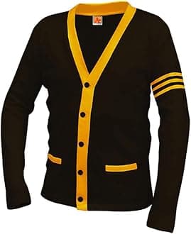 Averill's Sharper Uniforms Your Neighborhood Uniform Store Unisex 5-Button V-Neck with Contrasting Trim Varsity Cardigan