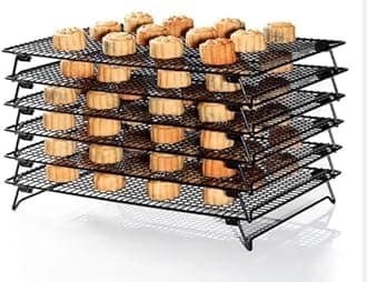 2-pack Cooling rack for baking, cooking, roasting, grilling, black, gold, rose gold,cookie cake pan (BLACK)