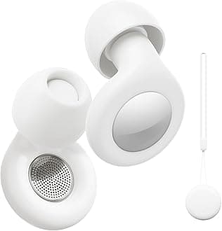 Ear Plugs for Sleeping Noise Cancelling, Reusable Silicone Ear Plugs for Noise Reduction with 8 Ear Tips, Earplugs for Sleep, Concerts, Travel, Snoring (White, One Size)