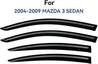 Window visors, rain protection, shield for Mazda 3 Sedan 2004–2009, adhesive tape, wind deflector for 04–09 Mazda 3 (not for Mazda 3 Hatchback)