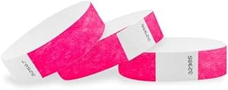 10,000 WristCo Neon Pink Tyvek Wristbands for Events - Tamper-Proof Design & Fluorescent Color Prevent Reuse Premium-Grade Bracelets for Hospital & Medical ID, Party & VIP Identification