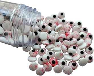 1 Bottle Candy Eyeballs Bloody Red Eyes Cake Cupcake Toppers Cookie Decorations Edible Dessert Sprinkles for Halloween Christmas Cake Cupcakes Decoration