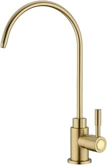 Drinking Water Faucet for Kitchen Sink, Brushed Gold Kitchen Water Filter Faucet Reverse Osmosis Solid Brass Kitchen Non-Air Gap Non-Air Gap