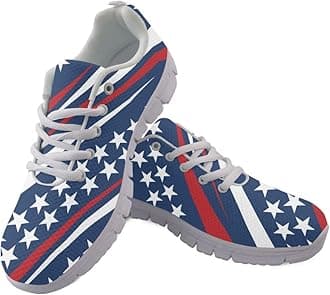 Jeiento Womens Walking Sneakers Tennis Shoes - Flag Shoes Breathable Comfortable Non Slip Athletic Running Jogging Gym Workout Casual Sport Shoe