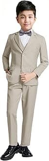 YuanLu Boys Suit for Kids Tuxedo Wedding Ring Bearer Outfit Boy Formal Suits 5 Piece Slim Fit Dresswear Suit Set