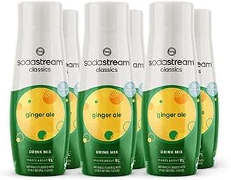 SodaStream Flavours Classic Ginger Ale, Fizzy Drink Maker Concentrate, Aspartame Free SodaStream Syrup, Sparkling Water Flavouring with Natural Ginger, Low Cal Mixer for Cocktails - 6x440ml Multi Pack
