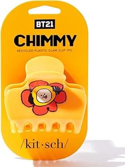 Kitsch BT21 Women Recycled Plastic Puffy Medium Hair Clips, Chimmy Floral Pattern, Claw Clip for All Hair Types, 1 Count (Pack of 1)