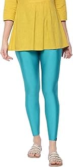 TWIN BIRDS Super Stretchable Mehandi Maroon Coloured Cotton Elasthane Fabric Ankle Length Leggings for Women