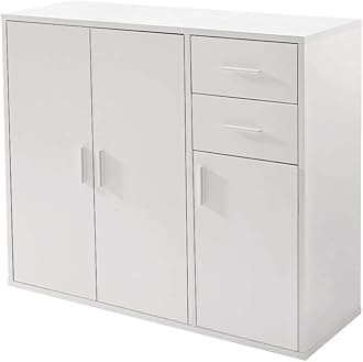 Panana Sideboard Storage Cupboard Cabinet Unit with Doors and Drawers Living Room Bedroom Furniture White