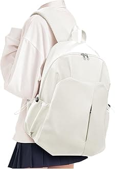 College Backpack for Women Men Lightweight Casual Aesthetic Backpack Laptop Backpack Travel Rucksack Daypack Backpacks for Men Women Work Commuter Back Pack Beige