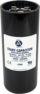 Appli Parts Motor Start Capacitor 708-850 Mfd (microfarads) uF 250 VAC Universal fit for Electric Motor Applications 1-3/4 in Diameter 4-3/8 in Height CON-708-250