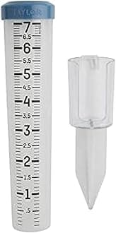 Taylor 7 inch Capacity Easy to Read Break Proof Flexible Silicone Rain Gauge, Post Mount or Ground Stake,Teal