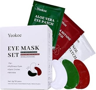 Under Eye Patches For Puffy Eyes and Dark Circles Wrinkle,30 Pairs Face Masks SkinCare With Retinol Serum,Aloe Vera,Rose Betaine