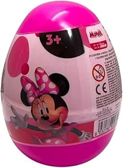 CARTOON Mini Surprise Egg 5 Pieces Egg Egg with Stationery Accessories for Children Colours and Designs, Minnie Mouse, 7 x 7 x 10 cm, leisure