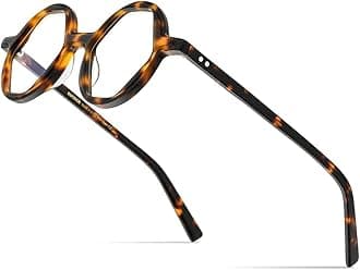 HEPIDEMAcetate Men Vintage Round Optical Glasses Frame Spectacles Optical Eyeglasses Zolman