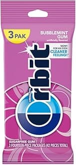 ORBIT Gum Bubblemint, Individually Wrapped Chewing Gum Sugar Free, 3 Packs of 14 Pieces (42 Total Pieces)