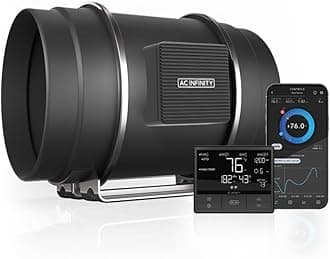 AC Infinity CLOUDLINE PRO T8 Quiet 8" Inline Duct Fan with Temperature Humidity Controller Heating and Cooling Fan Promotes Cooling Growing Tent Hydroponics