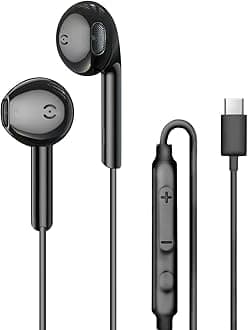 MAS CARNEY USB C Earphones Wired Ear buds for Samsung Galaxy A16 A17 A26 A55 5G A56 A06 A07 S25 S24 S23 S22 S21 S20 Ultra FE Z Fold 6 USBC in Ear Headphones Wired Type C Headset Earbuds with Mic
