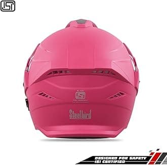 Steelbird SBH-23 GT Plus Open Face ISI Certified Helmet with Inner Sun Shield (Large 600 MM, Dashing Pink)