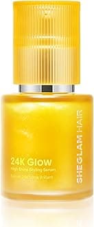 24K Glow Hair Oil Serum, 10-in-1 Treatment for Frizz Control, Shine & Heat Protection with Almond & Macadamia Oil, for All Hair Types, 1.69 fl oz