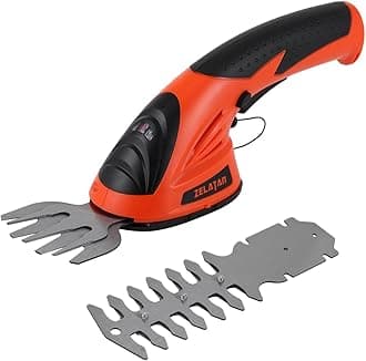 Cordless Grass Shear, 7.2V Electric Grass Trimmer & Hedge Trimmer with Rechargeable Battery, 2 in 1 Handheld Shrub Trimmer/Grass Cutter for Garden Yard Lawn