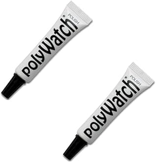Polywatch Watch Polish | Watch Cleaning Fluid for Plastic Crystal | 5ml Tube of Cleaning Polish | Removes Scratches from Plastic & Acrylic for Mirror Finish - 2 Pack