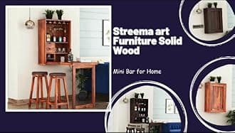 MGHY Solid Wood Big Bar Cebinet for Home - Wine, Whiskey & Scotch Bottle Rack for Living Room Big Bar Rack for Home