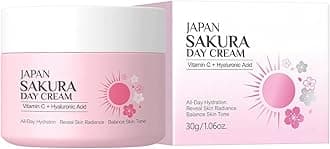 Sakura Day Cream, Cherry Blossom Skincare Face Moisturizer with Vitamin C & Hyaluronic Acid, Nourishing Face Cream for Long-Lasting Hydration and Smooth Skin