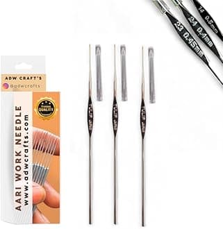 Tulip Needle Combo Pack – Sizes 14, 23, 24 – Premium Needles for Aari, Beads, Zardoshi & Thread Embroidery – Professional Craft Kit for Hand Embroidery & DIY Projects