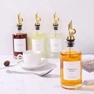 Molimoli Oil and Vinegar Dispenser with Metal Pour Spout, Weighted Pourer, Glass Bottle Dispenser for Kitchen, Olive Oil Cruet, Glass Olive Olive Bottle, Set of 2 (Sliver)