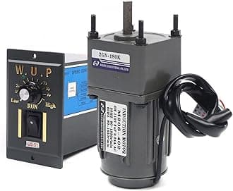 Eapmic 110V AC Gear Motor with Speed Controller, Variable Speed Gear Motor Single-Phase High Torque Adjustable Gear Reduction Motor 0-7.5RPM 6W 180K(Reduction Ratio 1:180)