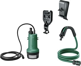 BoschCordless Submersible Water Pump GardenPump 18V-2000 Extension Kit (with Wall and Tank attachments and 2.5 m Garden Hose, in Carton Packaging)