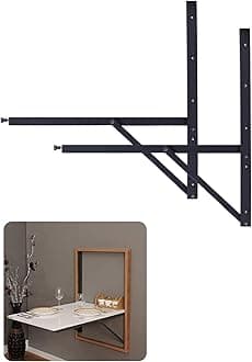 Heavy Duty Wall Mountable Folding Dining Table Brackets with Collapsible Hinges and Shelf for The Perfect Solution for Study Desks, Office Tables, Home Computer Tables (Only Brackets ) (3ft)
