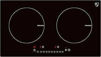 K&H Dual Induction Stove Top - 24 Inch Built-in Electric Induction Cooktop with 2 Burners, 9 Power Levels, Touch Control, Timer, Child Lock, Ceramic Glass Surface, 3100W, Energy-Efficient, INDH-3102Hx