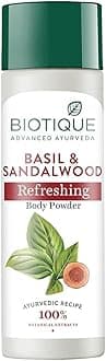 Basil and Sandalwood Refreshing Body Powder | Helps Absorb Excess Moisture & Sweat | Gentle, Soothing Formula Suitable for All Skin Types | Ideal for Daily Use | 150g