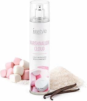 Body & Hair Mist | Marshmallow Cloud Scent | With Panthenol | CLEAN, Vegan, Paraben Free, Phthalate Free | Premium 8 Fl Oz Spray Bottle
