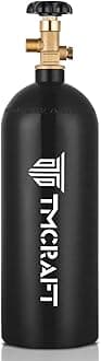 TMCRAFT 5lb CO2 Tank, High Strength Aluminum Alloy Cylinder with CGA-320 Valve, DOT Approved Cylinder for Kegerator kit and Draft Beer Dispensing (Black Glossy Coating)