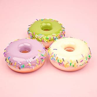 3 pcs Realistic Artificial Toy Fake DonutsFood Fake Cakes Desserts Donut Decorations Toys for Doughnut Party Decoration, Prop Food 3 x 3 inches (Colorful Needle Design D)