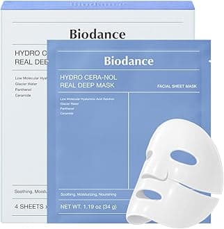 Biodance Hydro Cera-nol Real Deep Mask, Overnight Hydrogel Mask, 1.19 oz (34 g), Pack of 4
