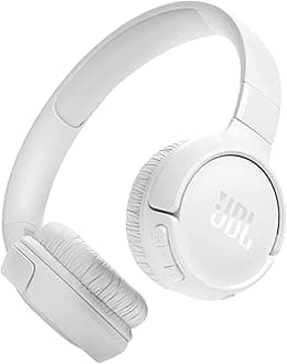 JBL Tune 520BT Wireless On-Ear Headphones, Pure Bass Sound, 57H Battery with Speed Charge, Hands-Free Call + Voice Aware, Multi-Point Connection, Lightweight and Foldable - White, JBLT520BTWHTEU