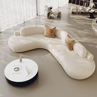 Midnight Black Curved Sectional Sofa, Left Hand Facing, Frosted Velvet Upholstery, Armless, Pillow Back, Scratch Resistant (White, 170W x 170D x 70H cm)