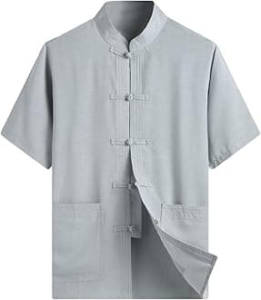 Chinese Clothing Tang Suit - Kung Fu Short Sleeve Shirt for Men